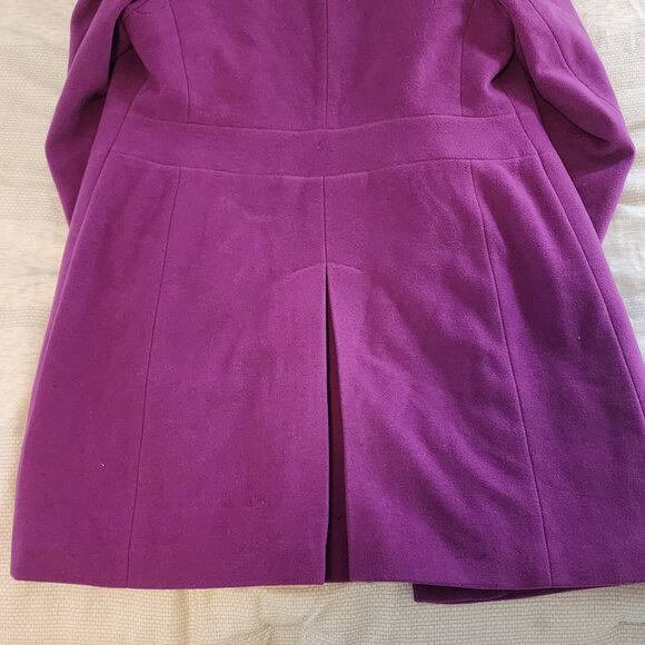 TALBOTS Women's Plum Wool Coat | GREAT CONDITION - Size 10 - Picture 4 of 11